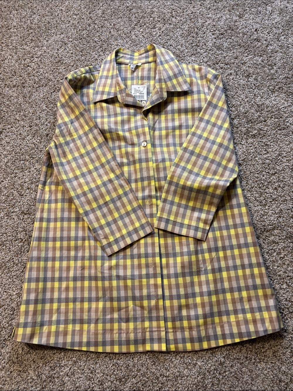 Mimi Maternity button-down plaid shirt SM NWT